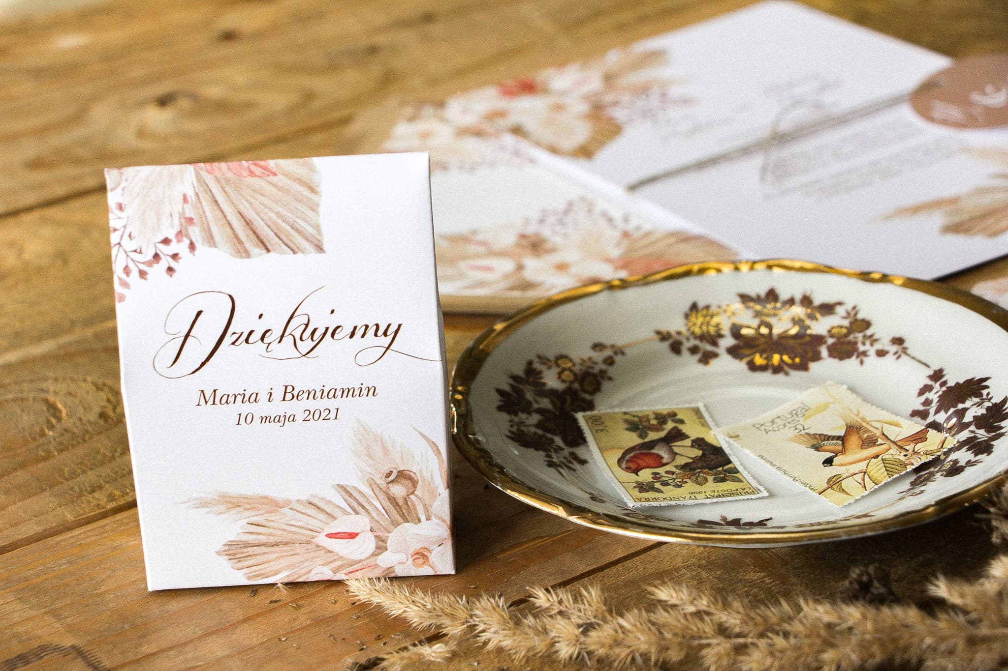 Pampas Grass Treat Boxes | Boho Style Wedding Favours | Indigo No. 6