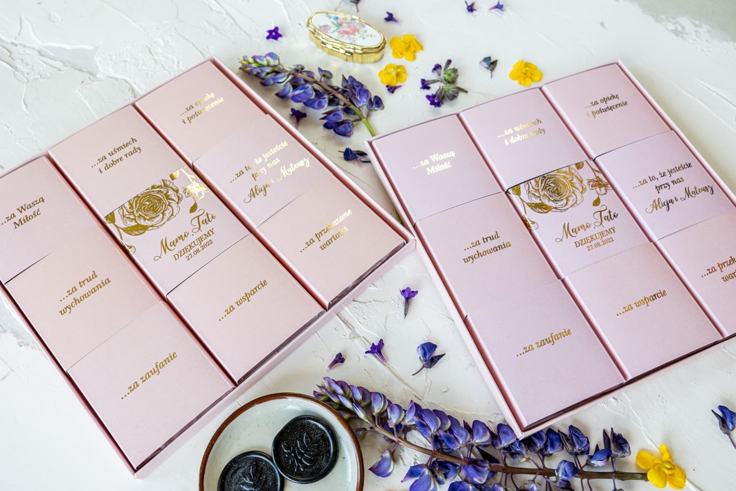 Elegant Parents' Thank You Chocolate Box | Personalized Wedding Chocolates | Onyx No. 1