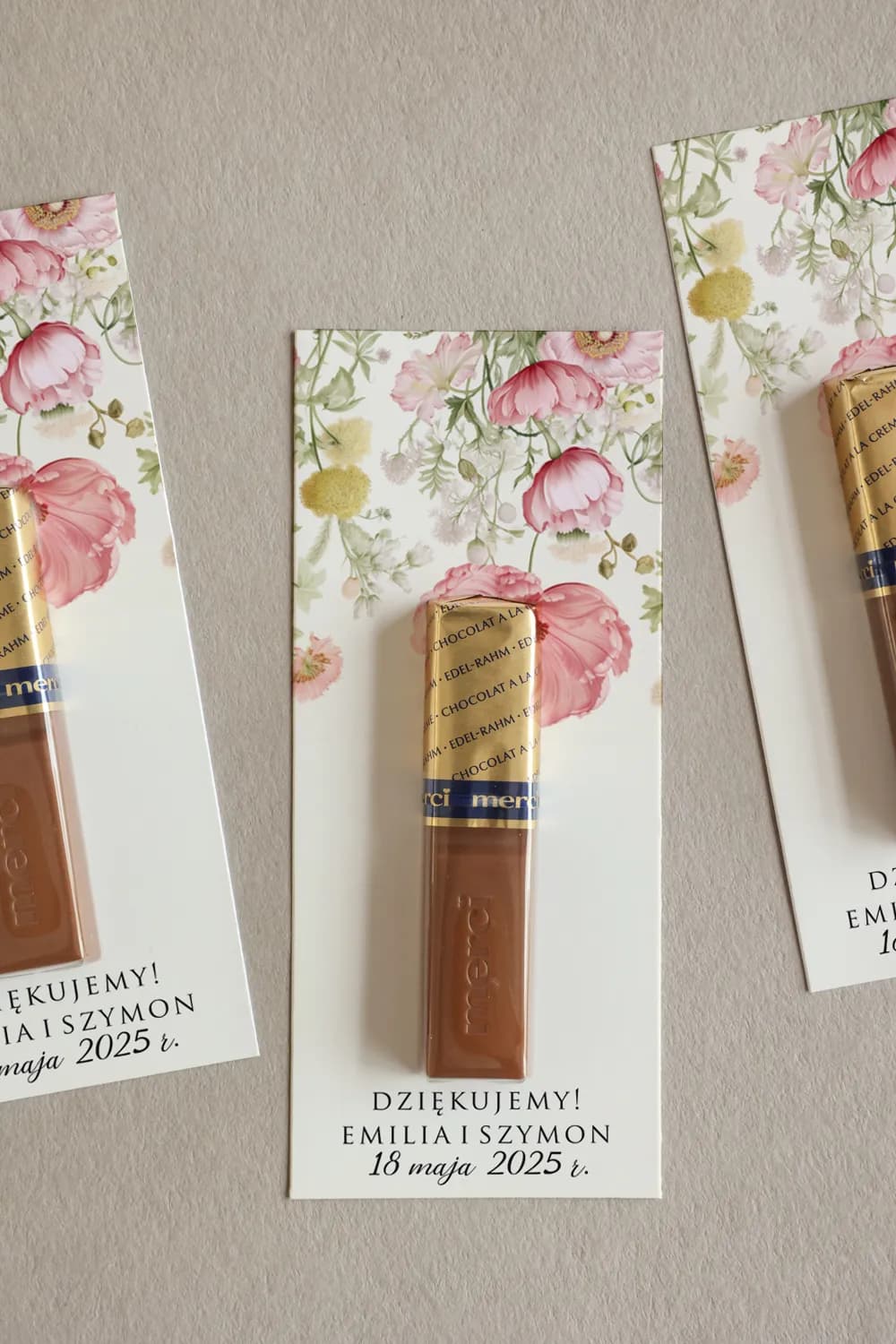 Pastel Floral Wedding Favours for Merci Chocolates | Impresja No. 1