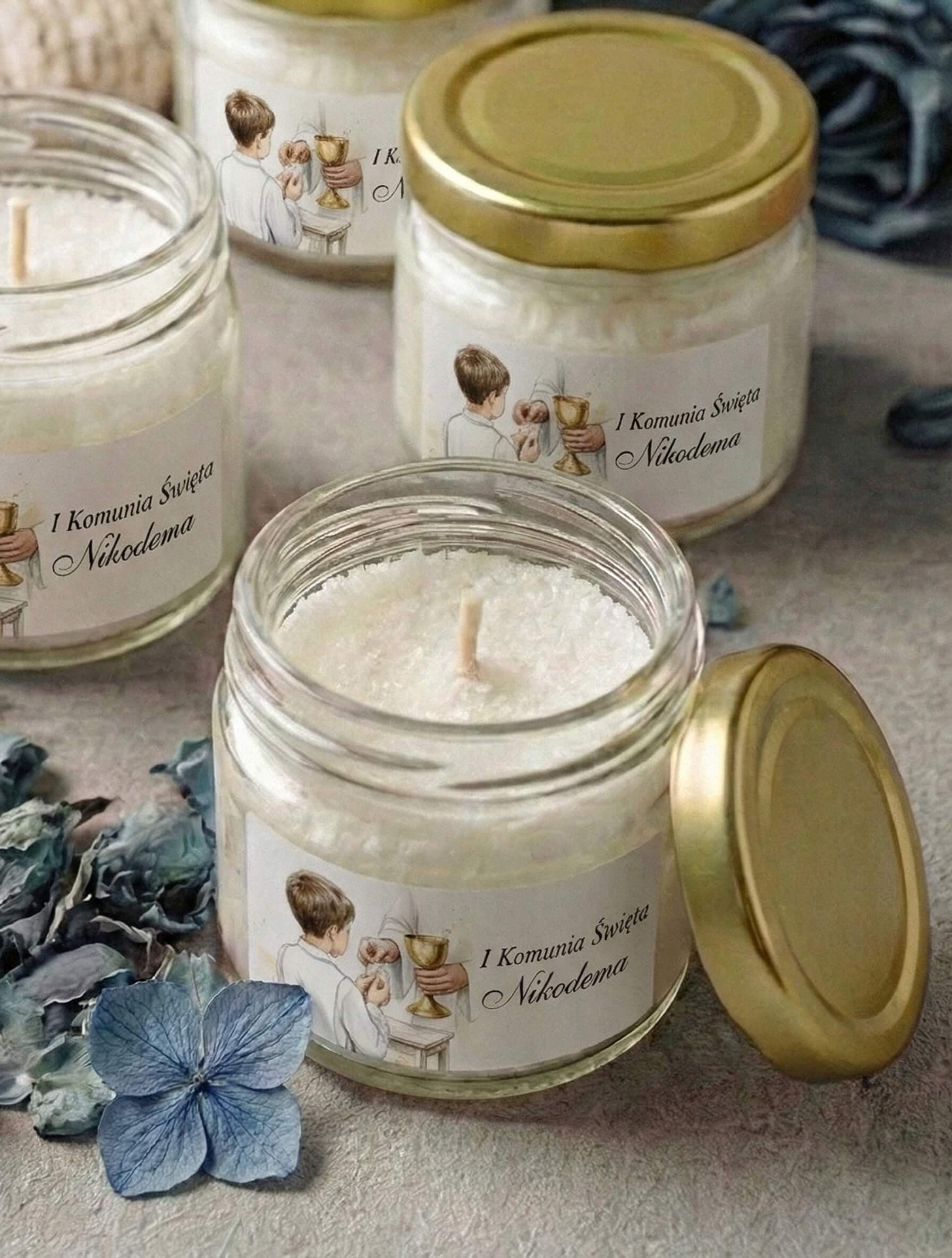 Matylda No. 20 Soy Candle – Sacrament Illustration and First Holy Communion Favour