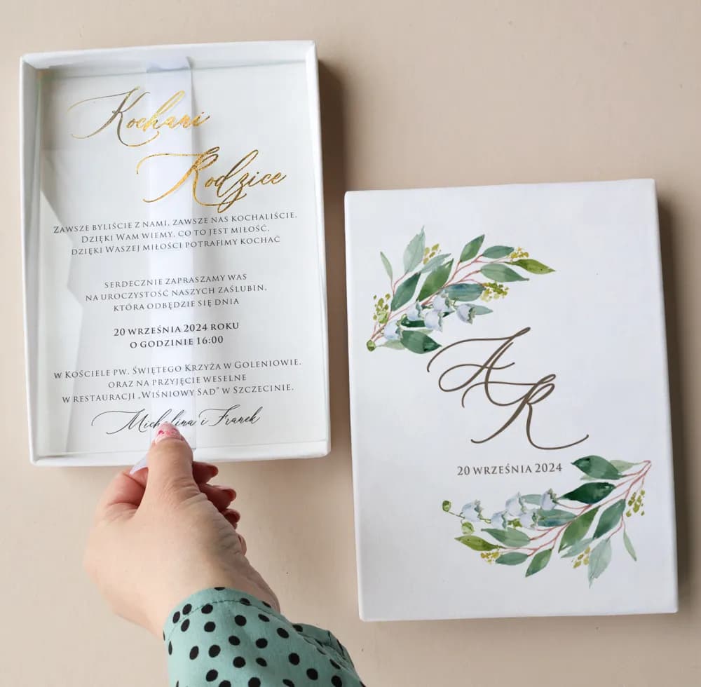 Wedding Invitations for Parents Rubin No. 4 – Elegant Glass with Gilded Text