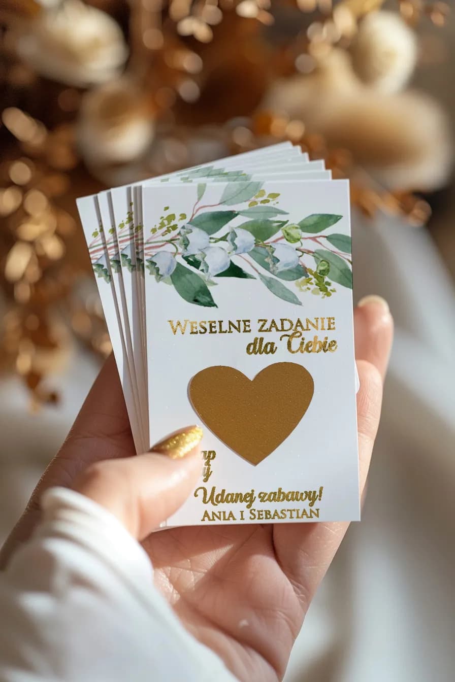 Rubin No. 4 Wedding Scratch Cards – Gilded Eucalyptus & Wedding Favours