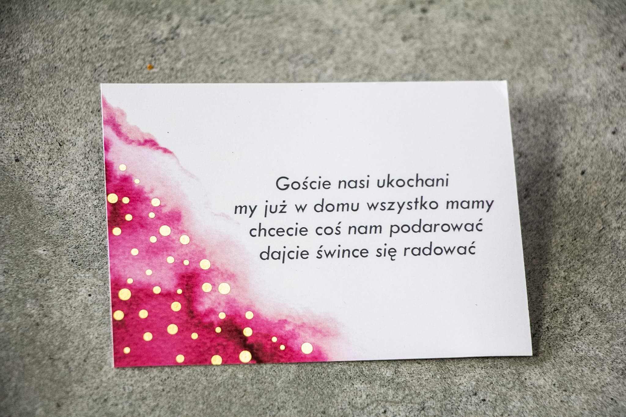 Pink Gold Foiled Invitation Inserts | Money Poem Cards, RSVP | Bakarto No. 3