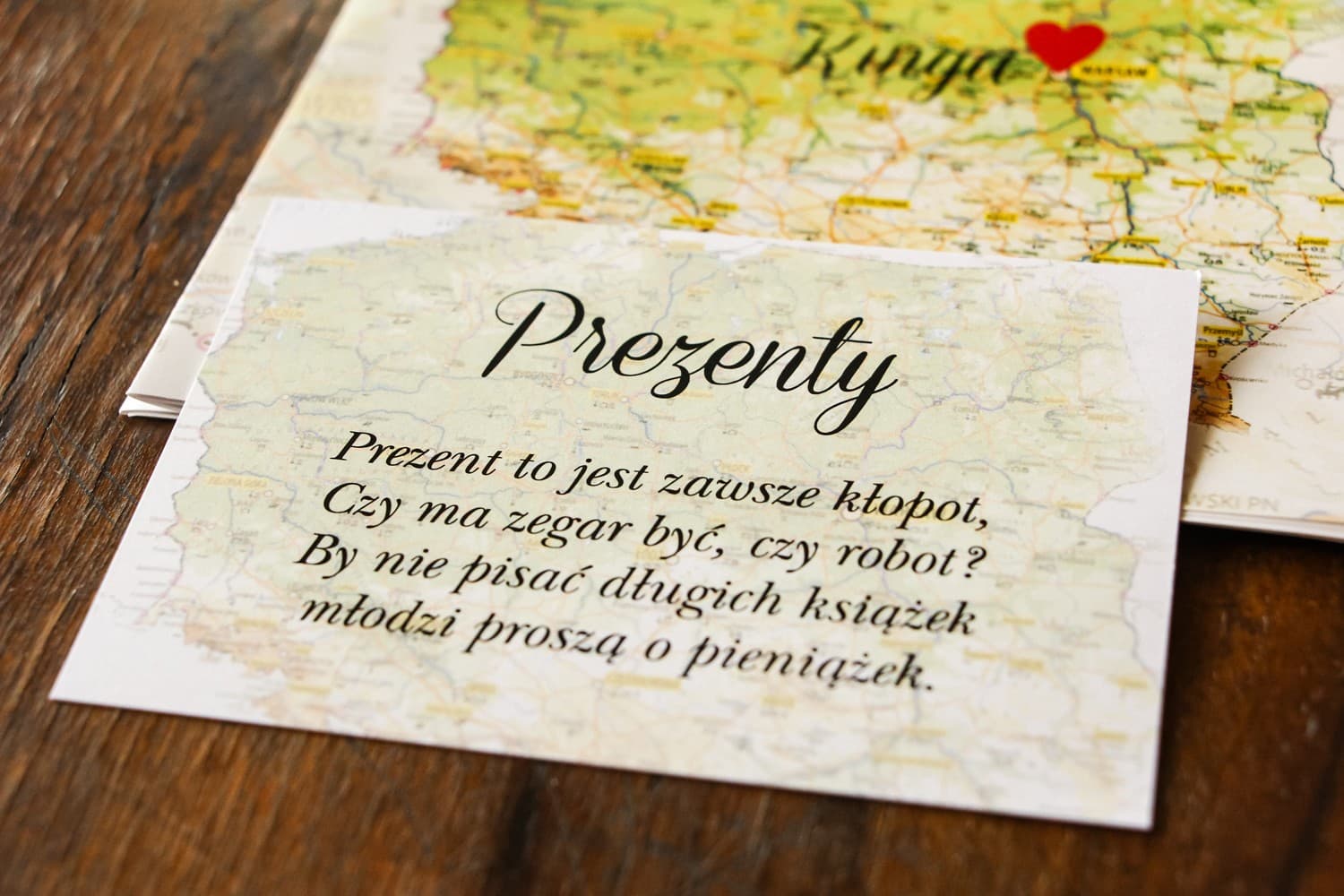 Map of Poland Wedding Invitation Insert | Personalized Map of Feelings No. 1