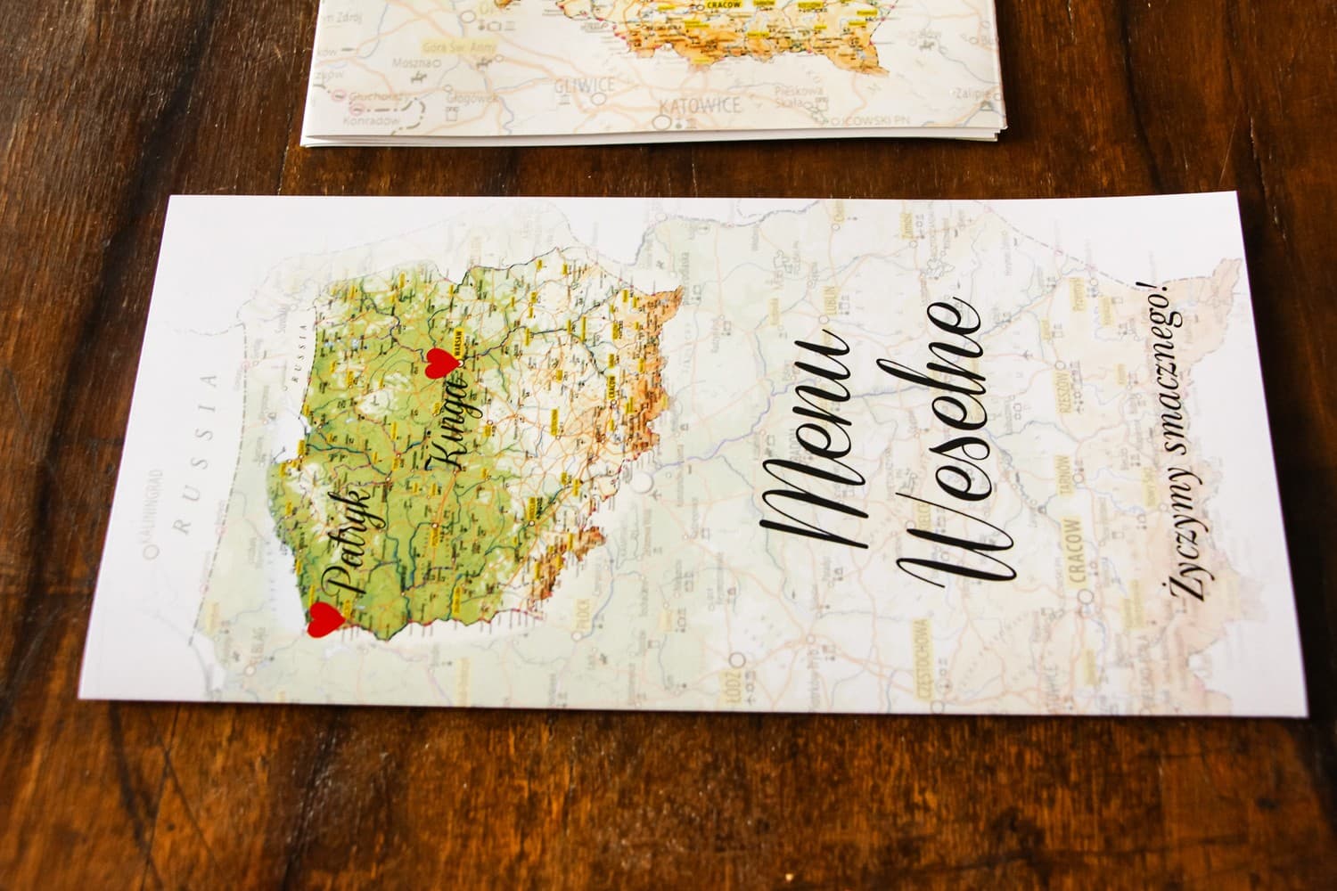Personalized Map Wedding Menu | Elegant Table Menu Card | Map of Feelings No. 1