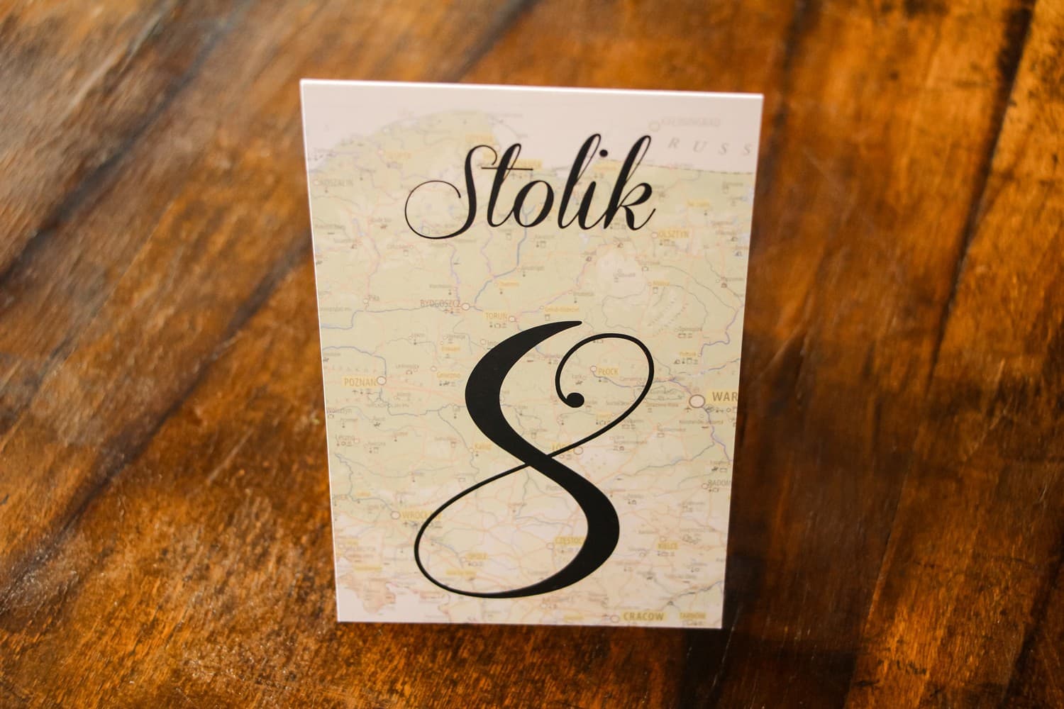 Personalized Poland Map Table Numbers | Standing Wedding Numbers | Map of Feelings No. 1