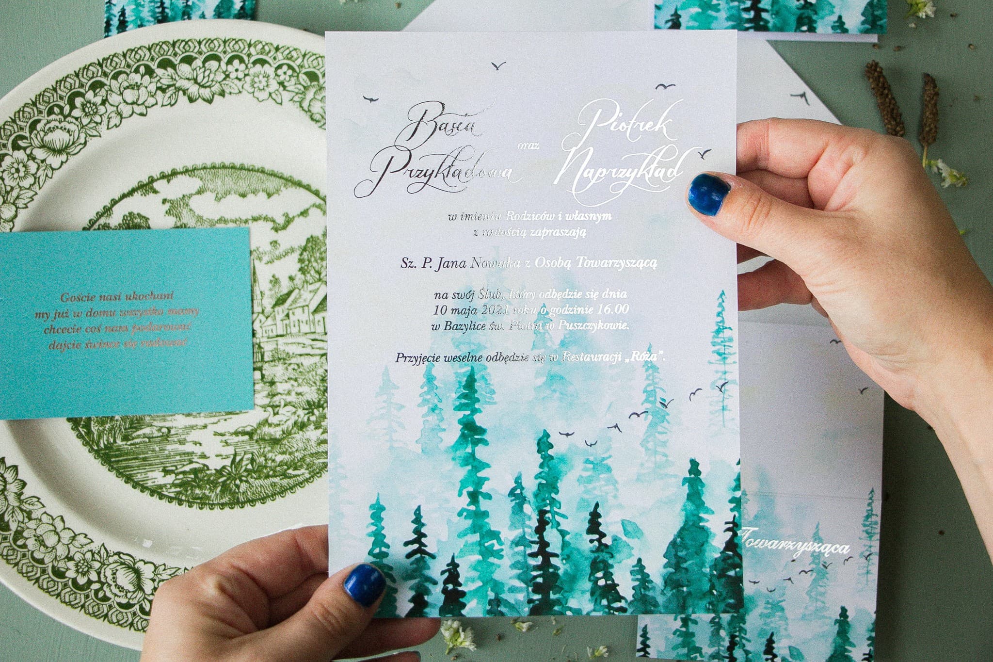 Próbka zaproszenia ślubnego z kolekcji Pastelowe nr 7 - Amelia-Wedding.pl