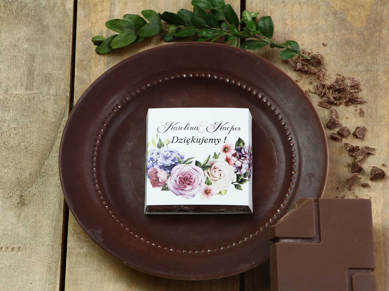 Chocolats personnalisés pour les invités | Remerciements sucrés fleurs aquarelle | Aquarelles n° 17