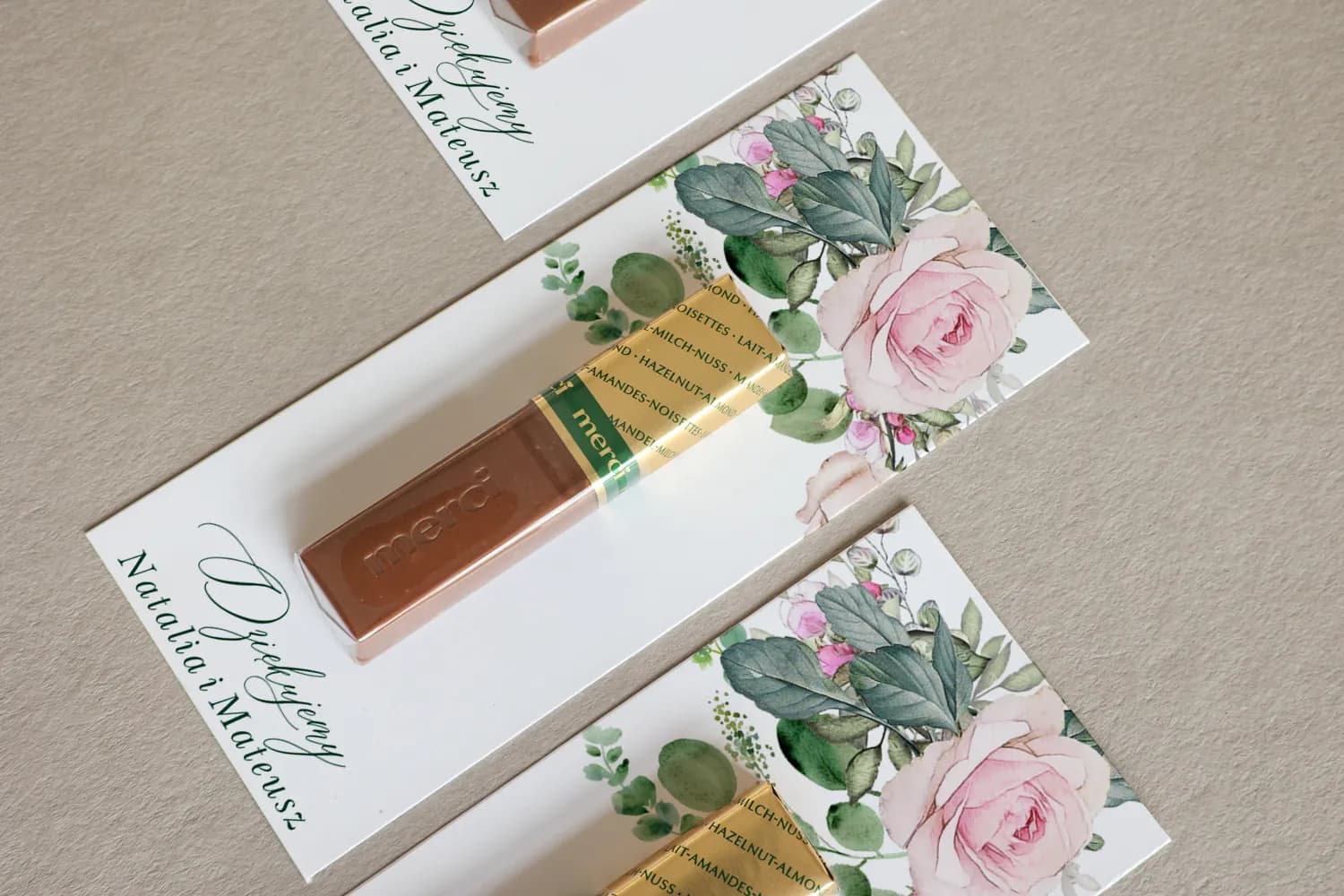 Pastel Rose Merci Favours | Sweet Wedding Guest Gifts with Chocolate | Delize No. 4
