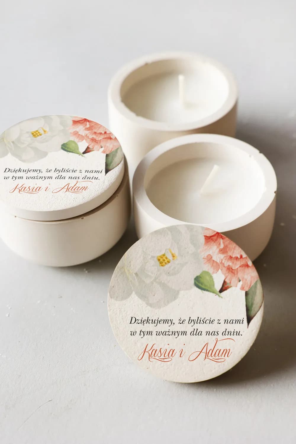 Sojakerze Kraft Nr. 1 – Rosa Blumen & Gastgeschenk