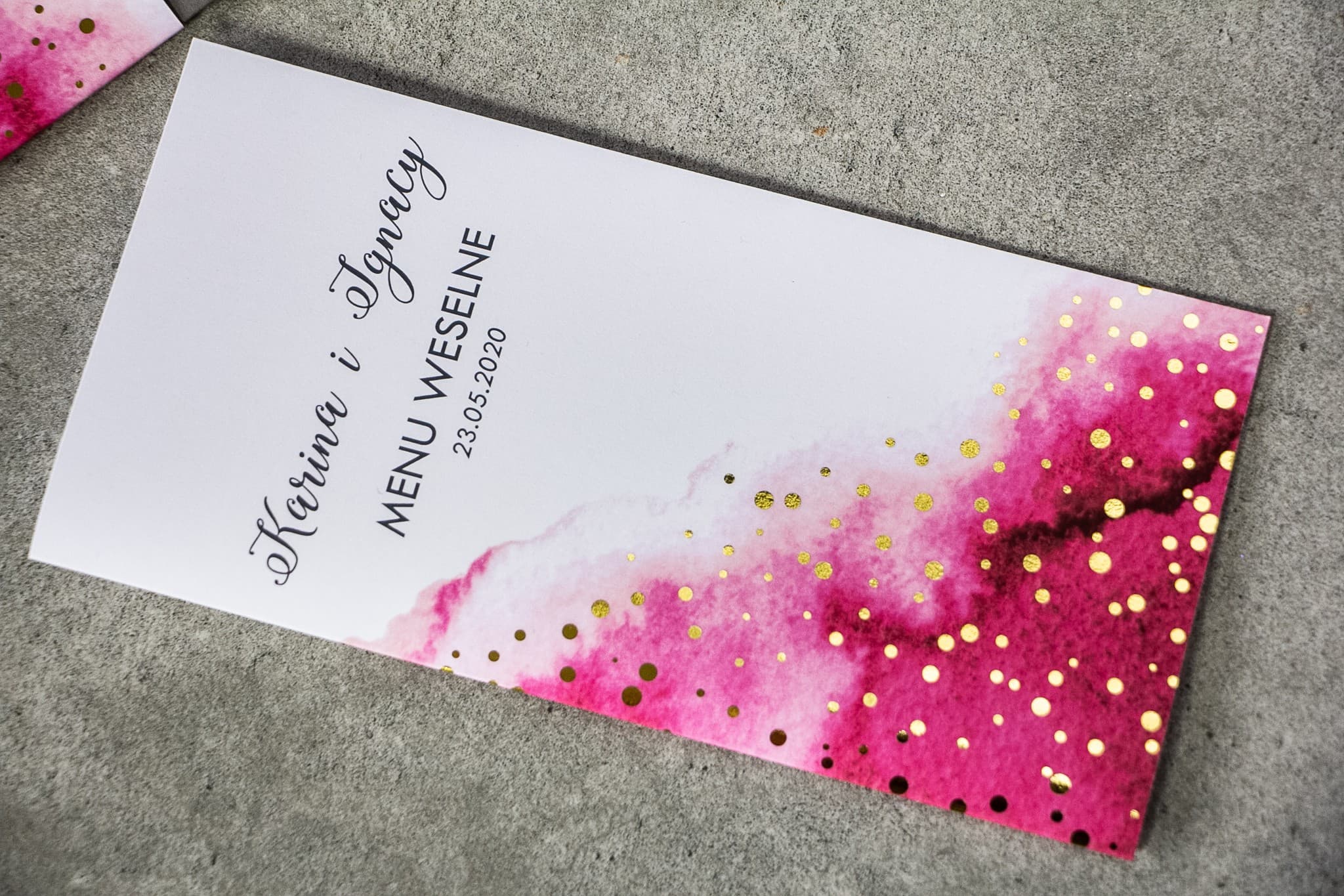 Elegantes Hochzeitsmenü Bakarto | Rosa und Gold für eine edle Tafel | Bakarto Nr. 3