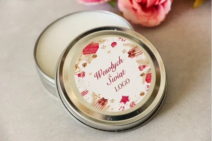 Soy Candle with Logo in Tin, Floral Scent | Corporate Christmas Gifts | Gifts OK2 Collection