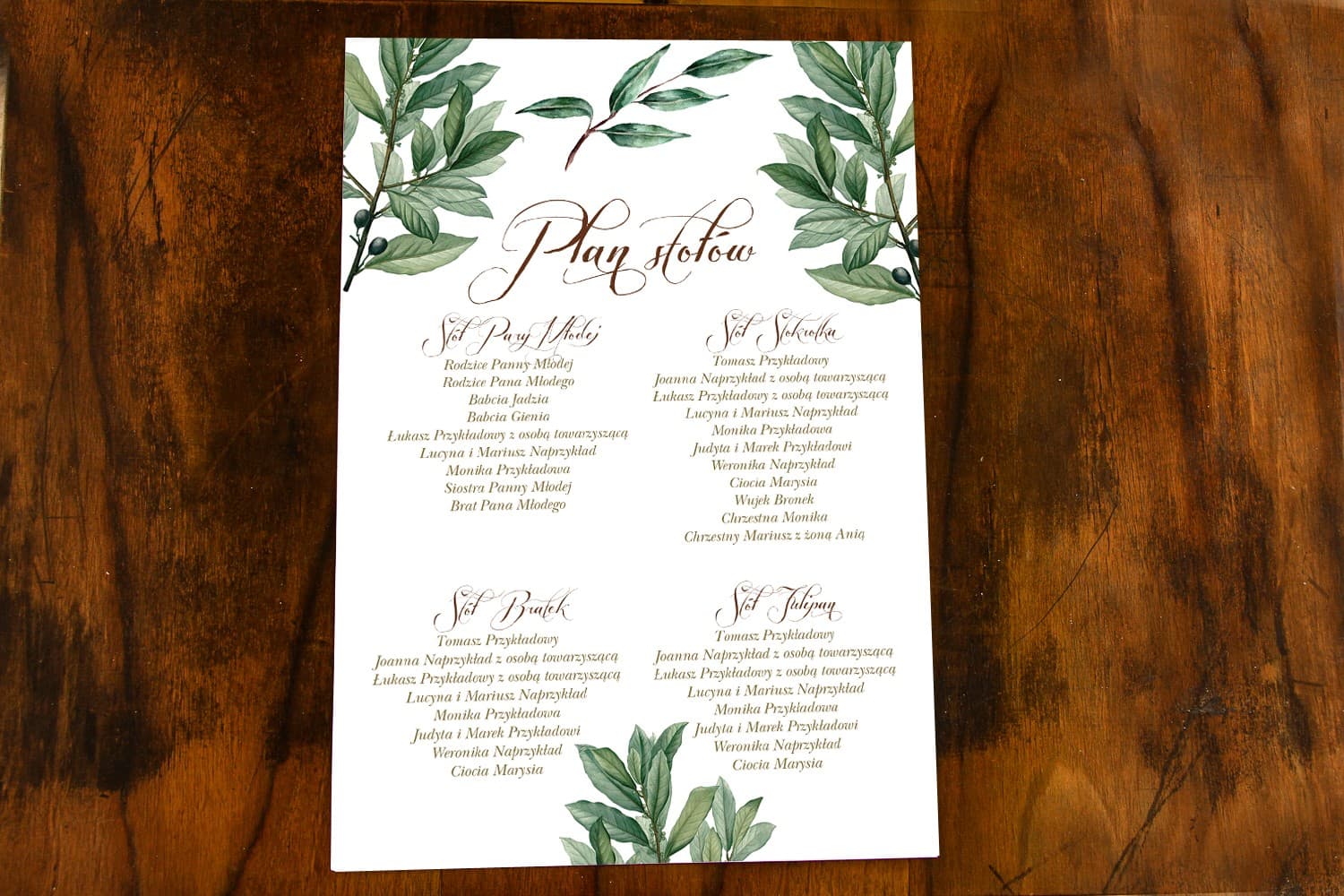 Rustic Wedding Seating Plan with Olive Branch | Greenery Guest Board | Indygo No. 2