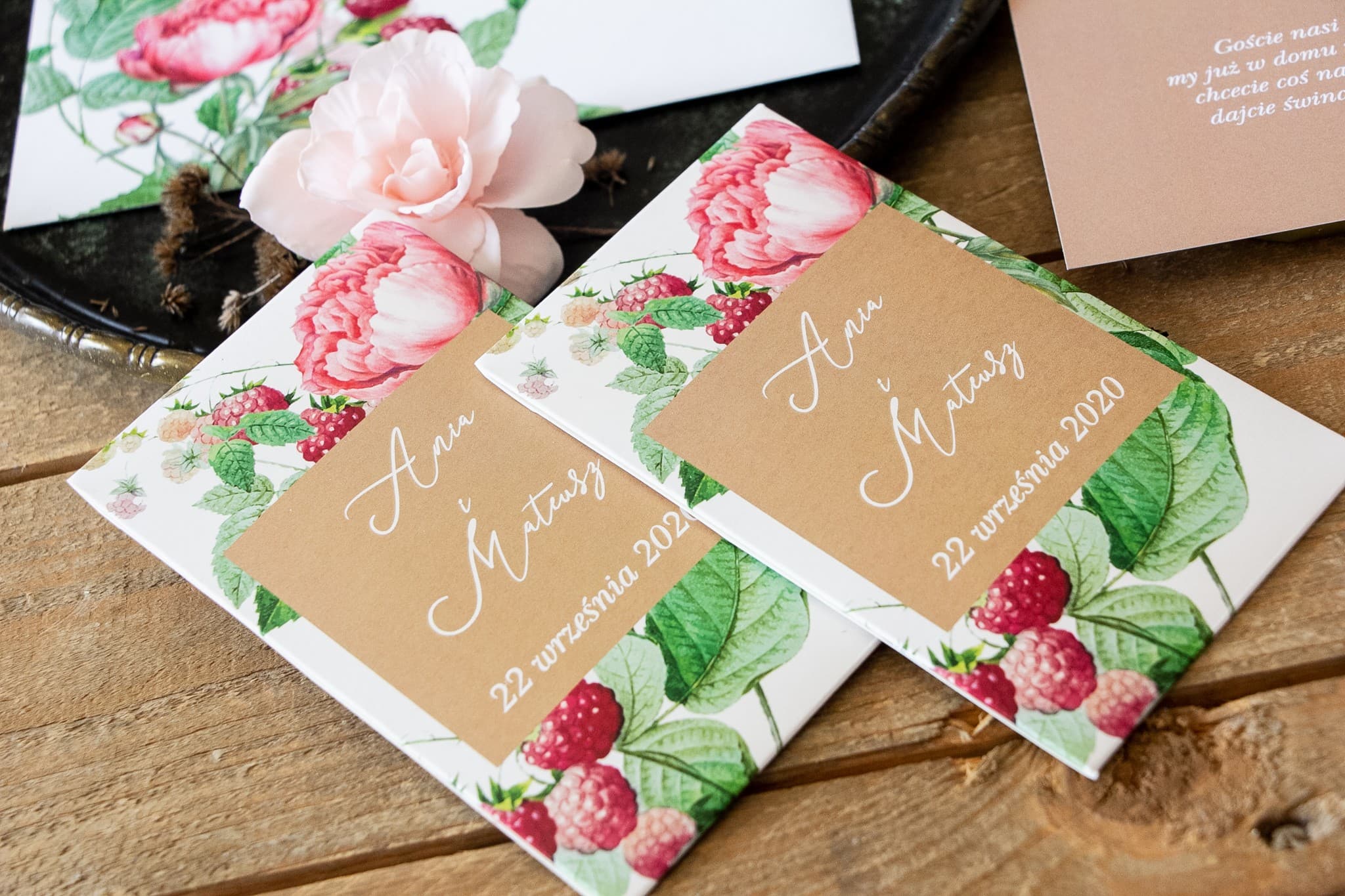 Öko Gastgeschenke Hochzeit | Samentütchen Vergissmeinnicht, Pfingstrosen | Korani Nr. 7