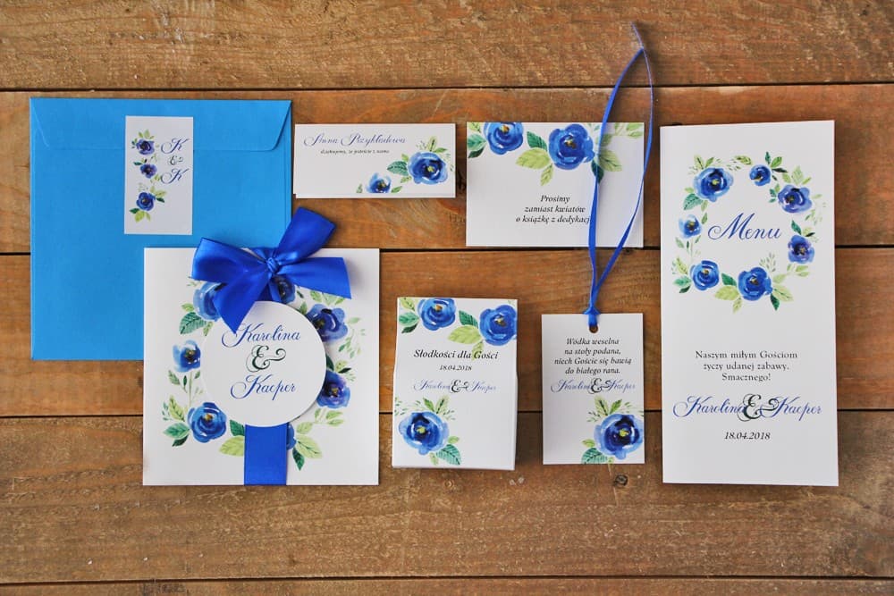 Sample Set: Wedding Invitation, Place Card, Menu + £10 Voucher | Akwarele Collection No. 10