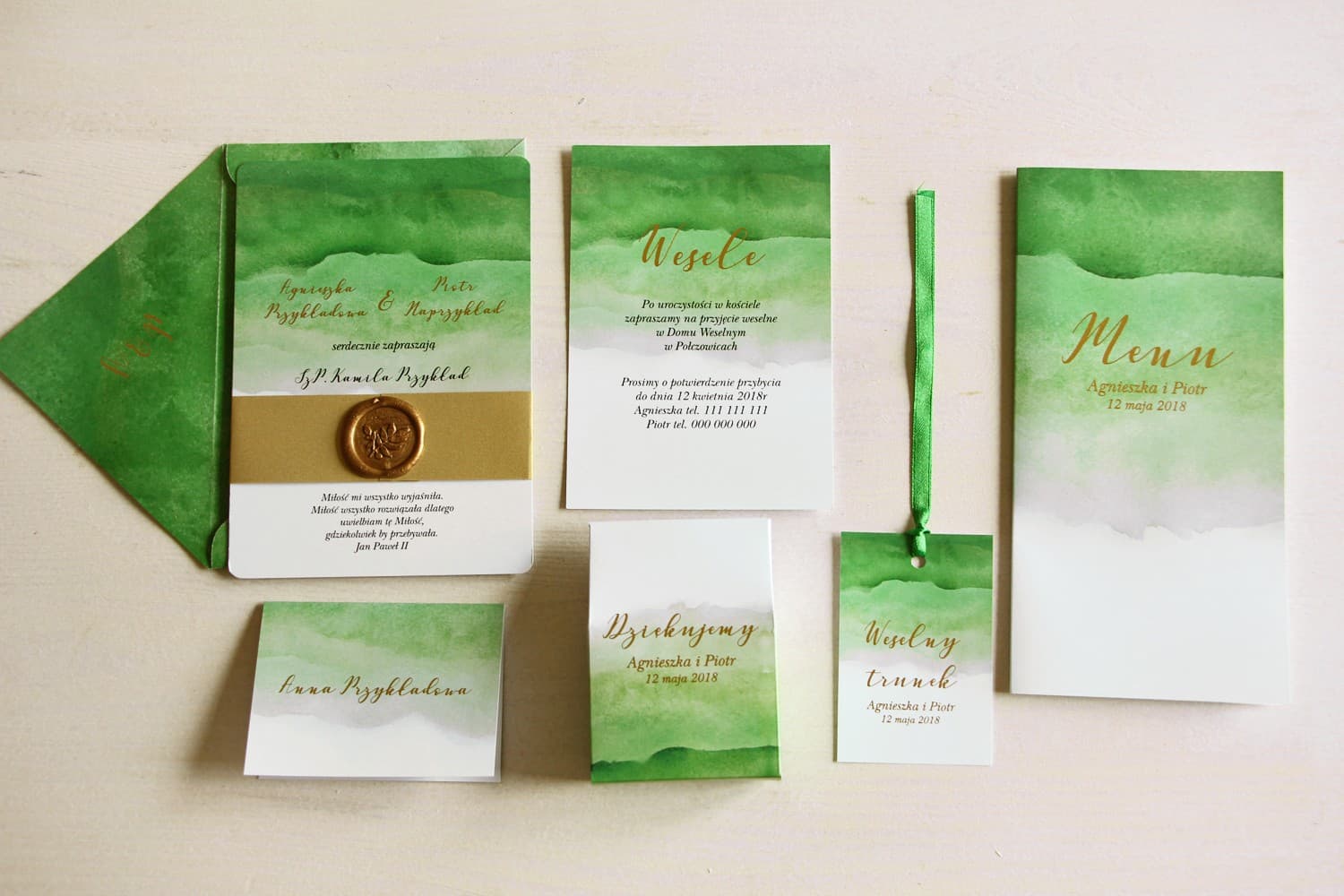 Foiled Wedding Invitation Samples with Wax Seal | Stationery Sample Pack | Delfina No. 4