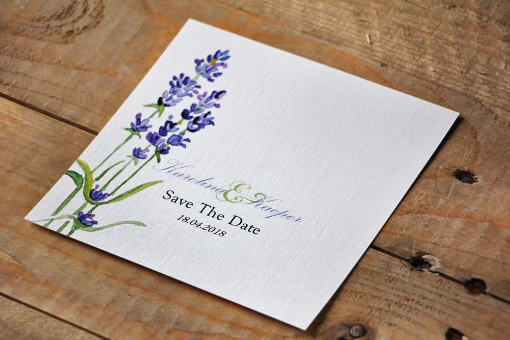 Watercolour Lavender Save the Date, Purple Autumn Theme | Wedding Announcement Cards | Watercolours No. 14