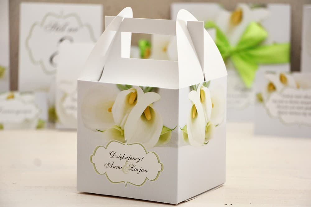 Scatola per Torta Personalizzata con Manico, Motivo Calle | Eleganti Ringraziamenti | Felicja n. 5