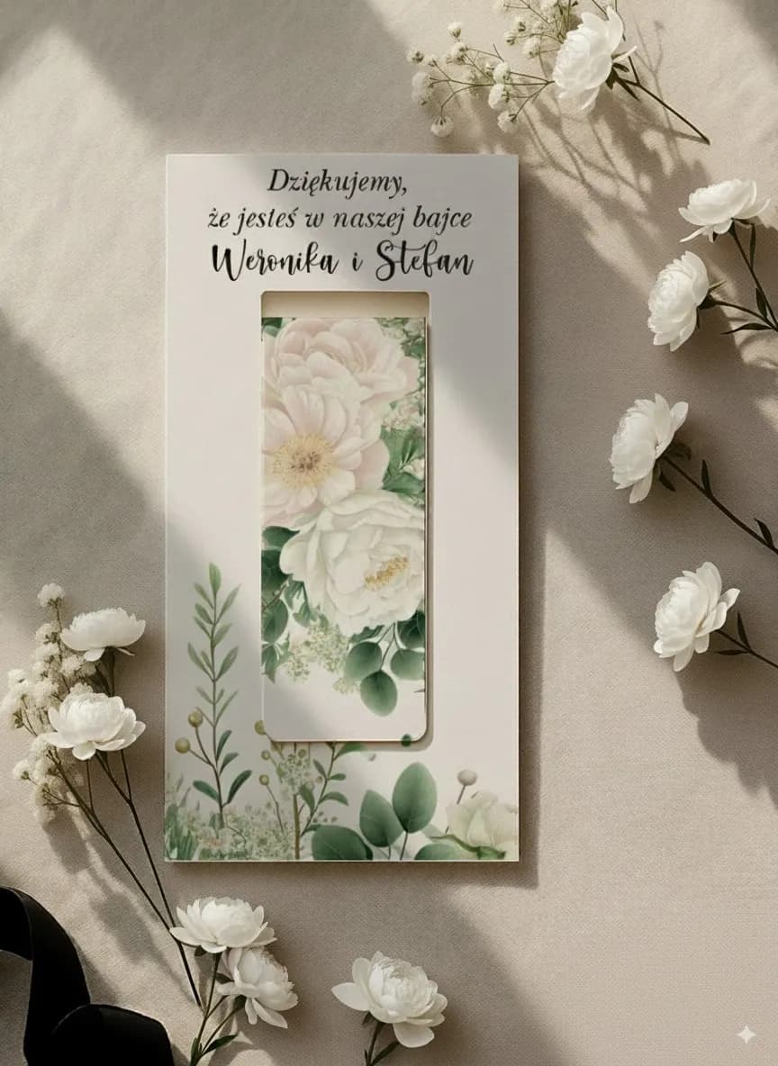 Segnalibro Magnetico con Peonie, Bomboniera Pratica per Ospiti | Ringraziamento Nuziale Personalizzato | Impressioni n. 11