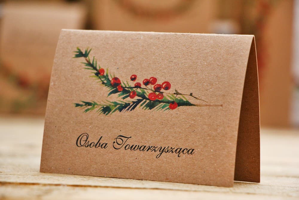 Segnaposto rustici Frutta del Bosco n. 8 Segnaposto tavolo nuziale, matrimonio - Frutta del Bosco n. 8 - Abete e sorbo - accessori ecologici matrimonio