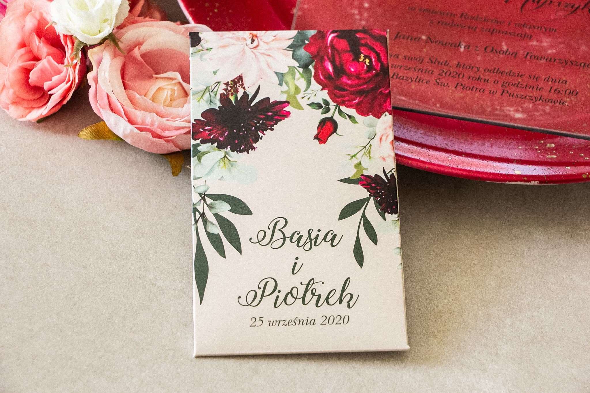 Bustine semi nontiscordardimé con dalie Korani n. 4 Semi - ringraziamenti, cadeaux per ospiti nuziali con stampa di dalie pastello e anemoni bianchi