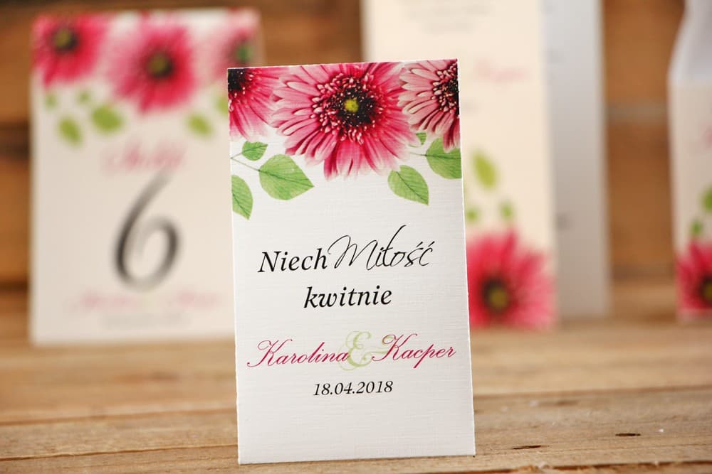 Semillas de No Me Olvides en Sobre con Gerbera Rosa, Regalos Eco | Detalles para Invitados de Boda | Acuarela nº 20