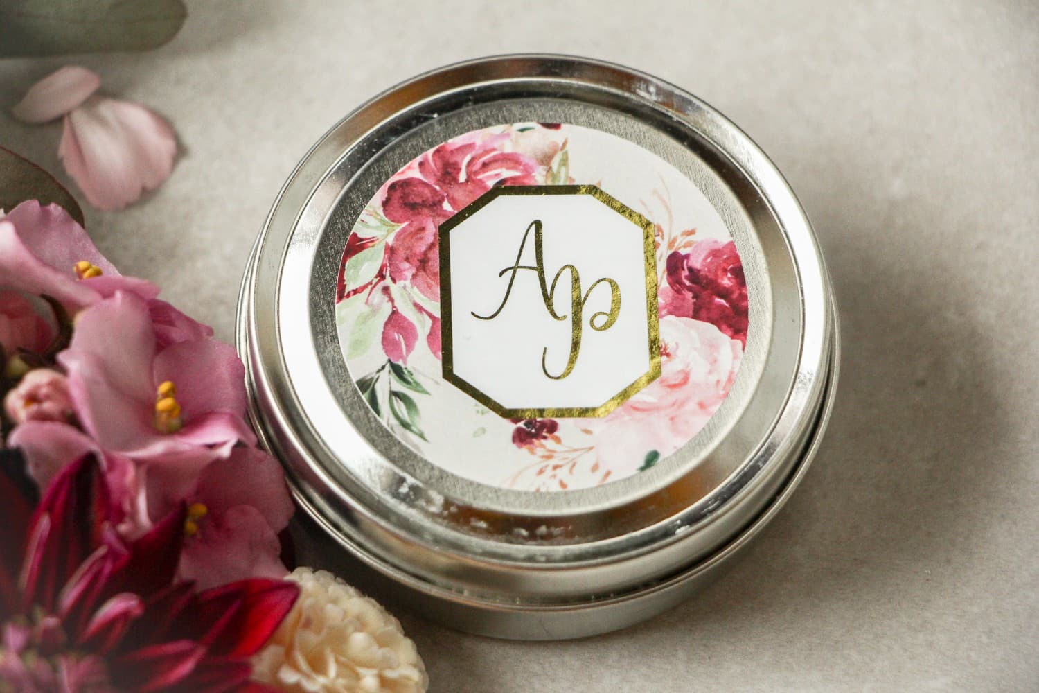 Sojakerze Lotus Nr. 2 – Gastgeschenk mit Pfingstrosen Glamour