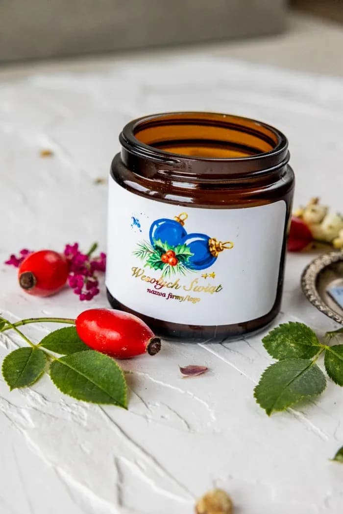 Christmas Soy Candle with Logo | Corporate Gifts for Clients & Partners | Eco-friendly Favours SE3