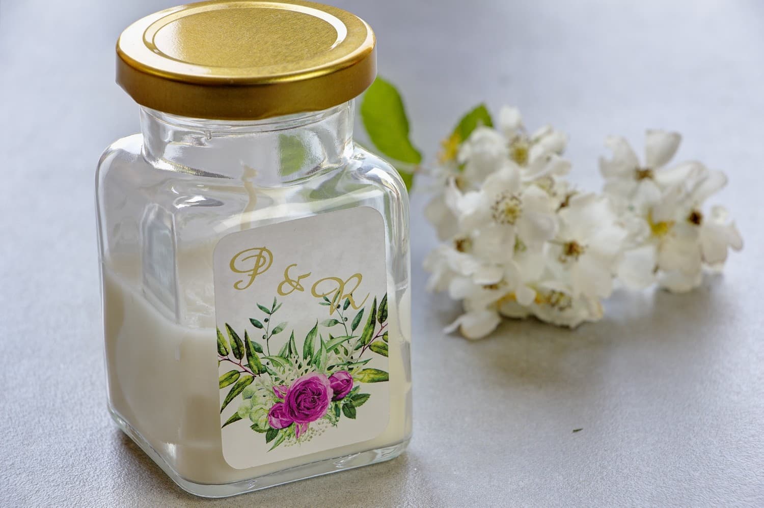 Cykade No. 4 Soy Candle – Wedding Favour with Gilded Roses