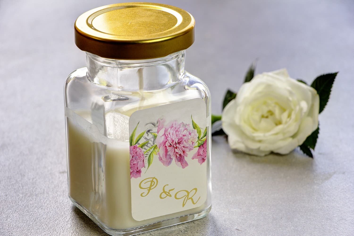 Foiled Soy Candle Cykade No. 10 – Peony Wedding Favour