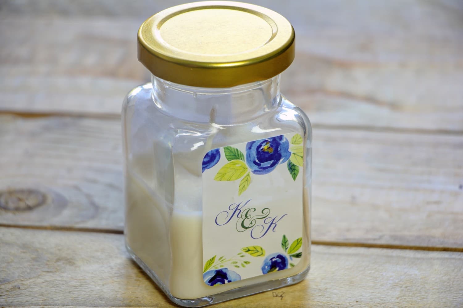Soy Candle Watercolors No. 10 – Blue Rose Wedding Favour
