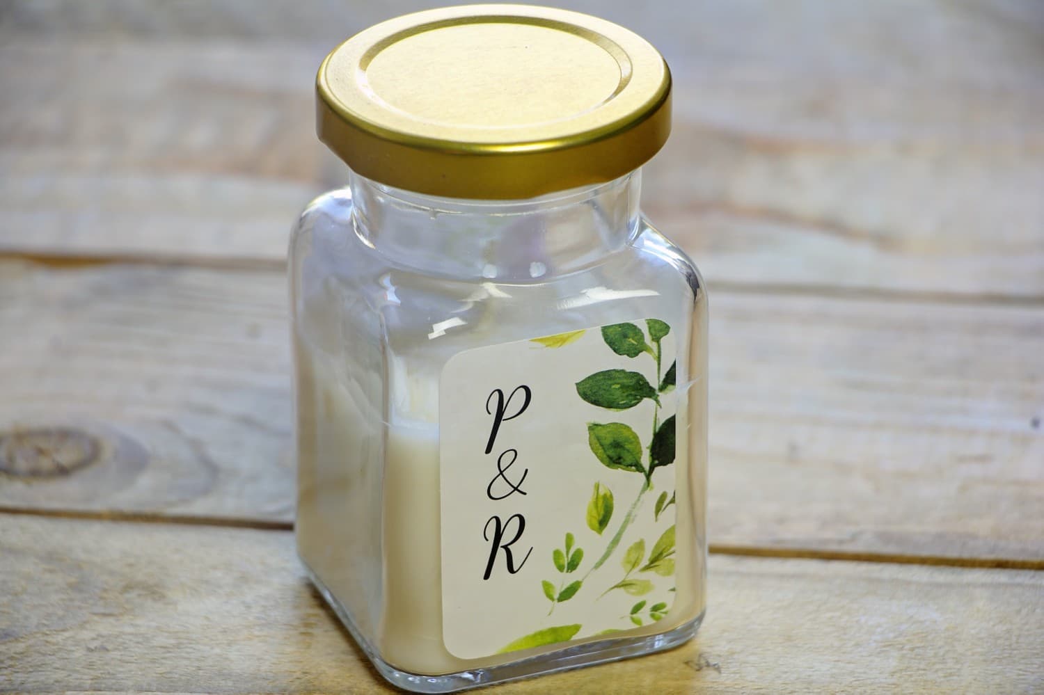 Watercolors No. 23 Soy Candle – Greenery Style Wedding Favour