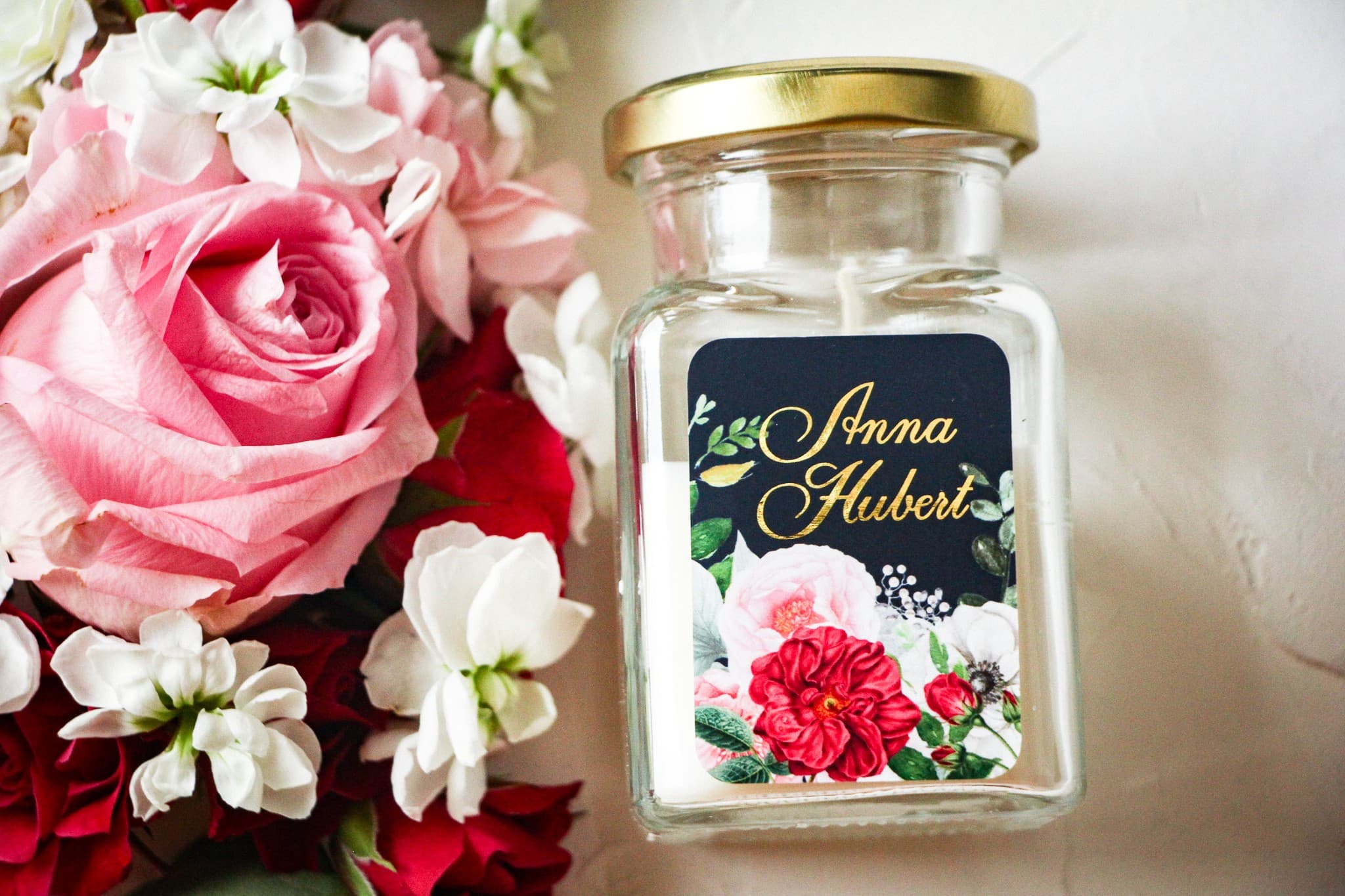 Szafirowe No. 4 Soy Candle – Peony Wedding Favour