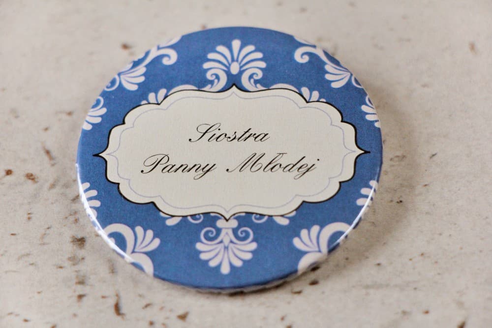 Spille Matrimonio Personalizzate Ornamenti Blu, Identificativi per Ospiti | Spille per Nozze, Coccarde | Ornamento n. 2