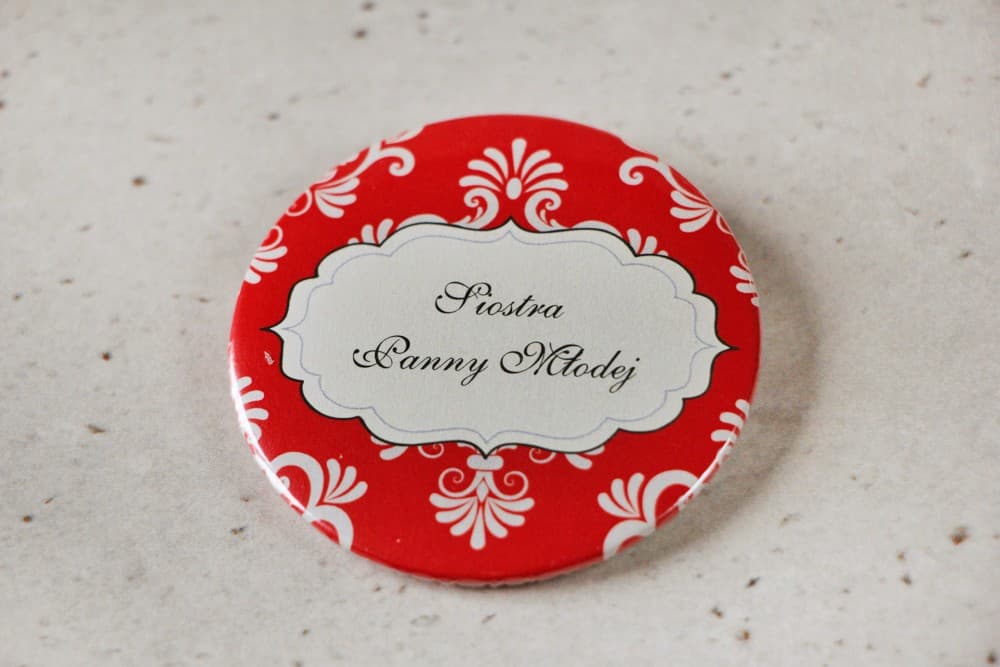 Spille da Matrimonio Rosse con Spilla da Balia, Segnaposto | Spille Personalizzate, Identificatori | Ornament nr 8