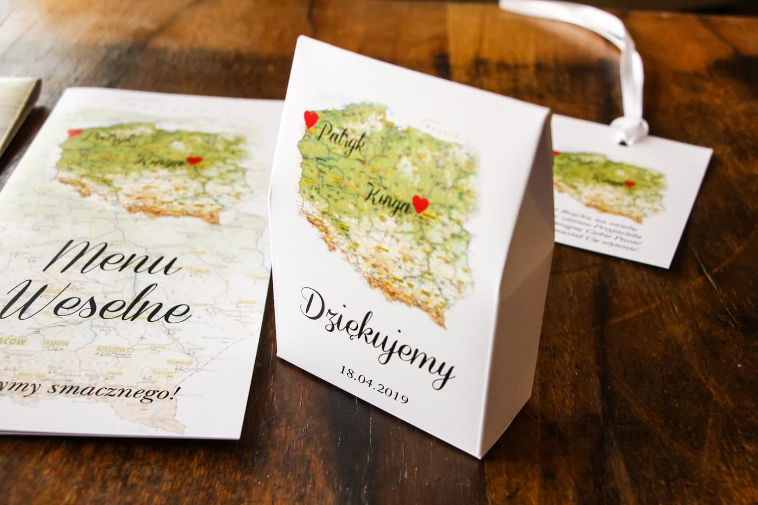 Map of Poland Favor Boxes with Sweets | Wedding Favours | Map of Feelings No. 1