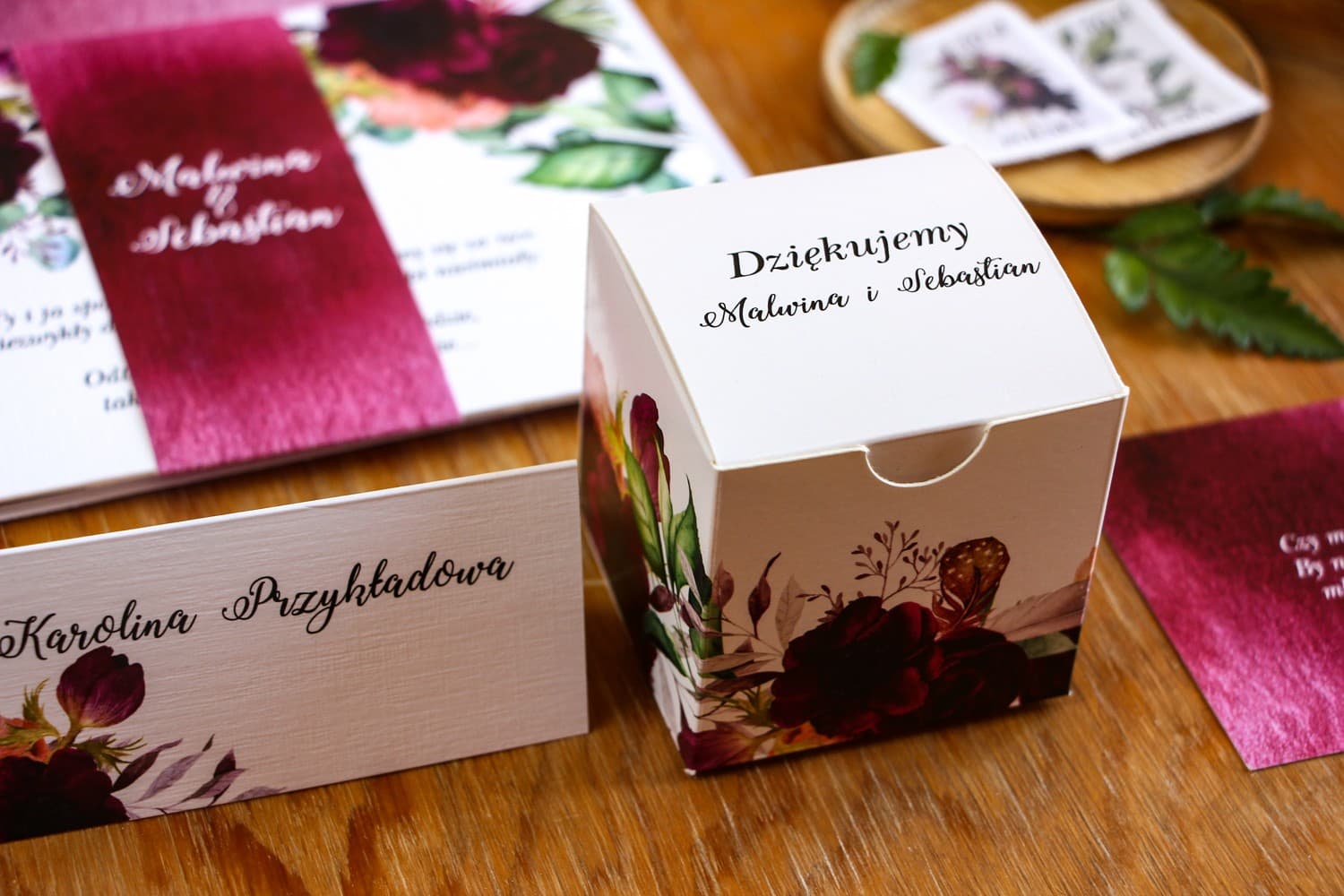 Burgundy Peony Sweet Boxes | Wedding Guest Favours | Rozalia No. 2