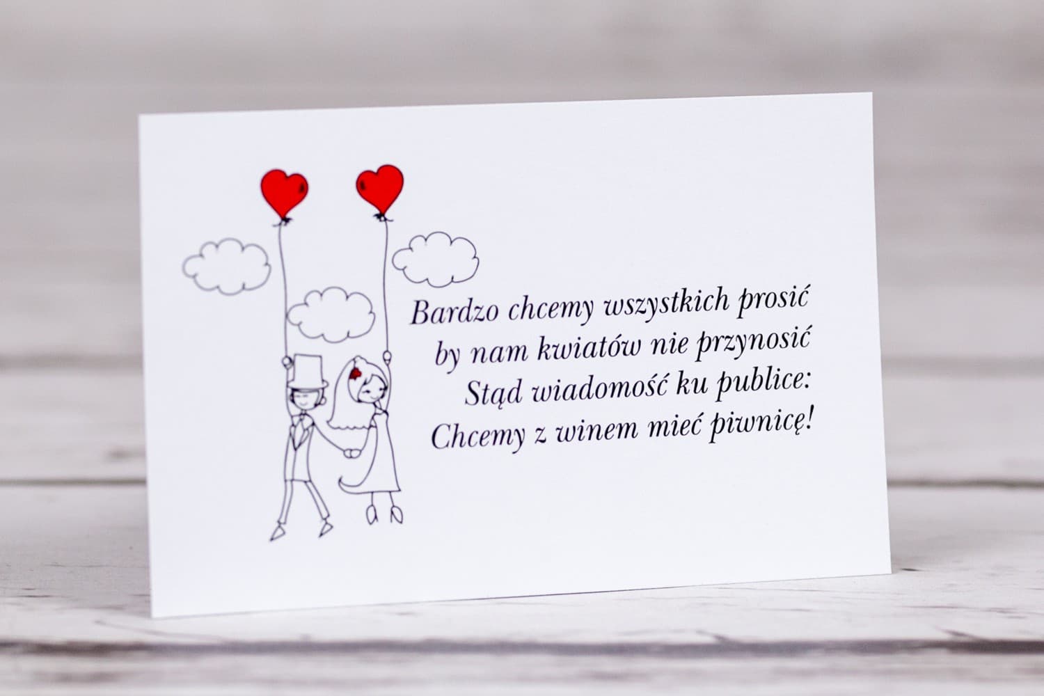 Divertidas Tarjetas para Invitaciones con Pareja y Globos | Insertos de Boda Sin Flores | Bueno nº 7