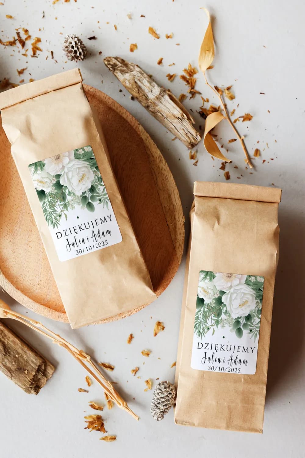 Té con etiqueta personalizada | Recuerdos para invitados de boda, detalles kraft | Impresión n.º 11