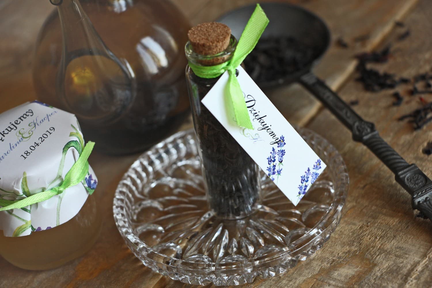 Wedding Favours Tea Bottle | Lavender Watercolour Wedding Gifts | Watercolours No. 14