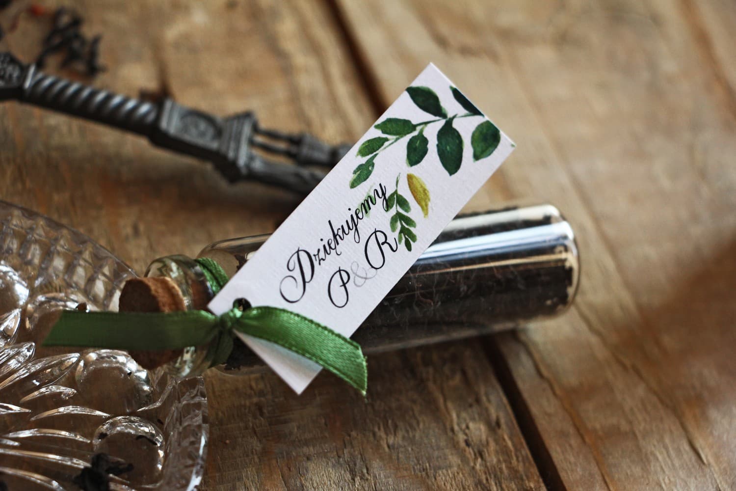 Tea in a Bottle Wedding Favours | Original Greenery Style Wedding Gifts | Watercolours No. 23