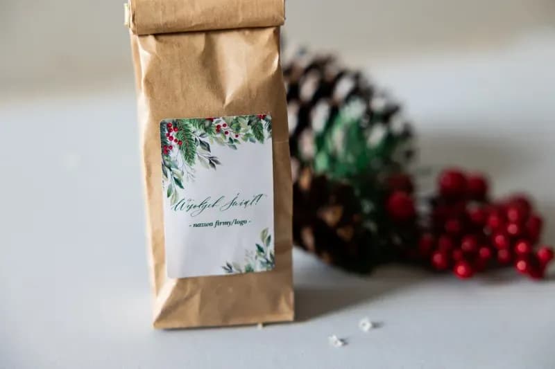 Thé de Noël d'entreprise avec logo Thé d'entreprise personnalisé dans un emballage écologique avec graphisme de Noël