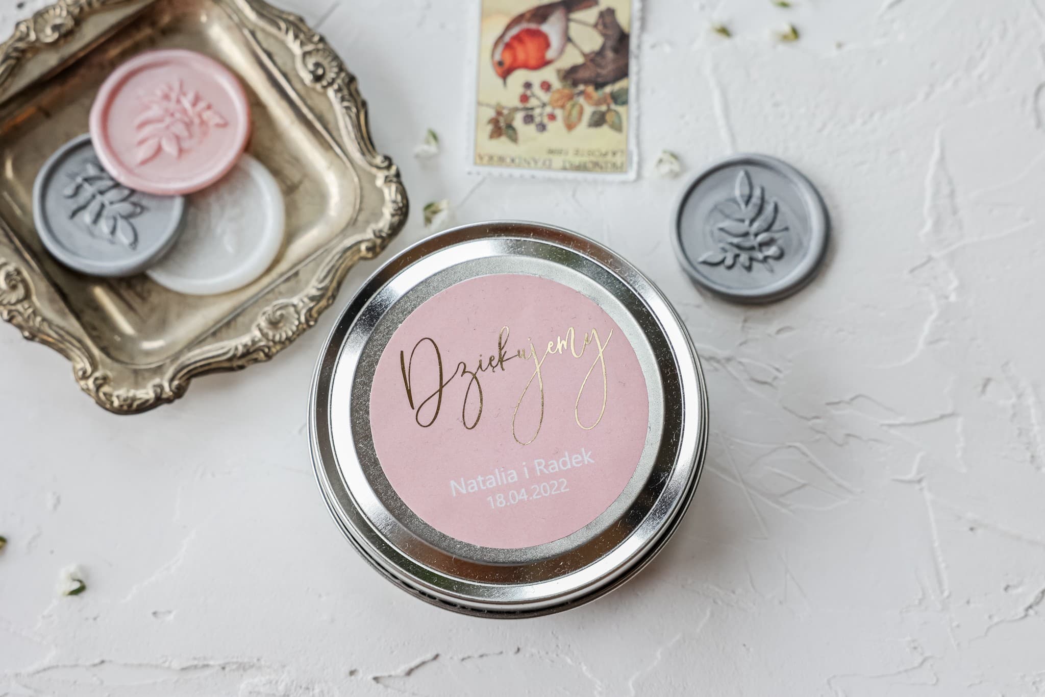 Vela Aromática Jaspis nº 3 – Lata Dorada y Detalle para Invitados