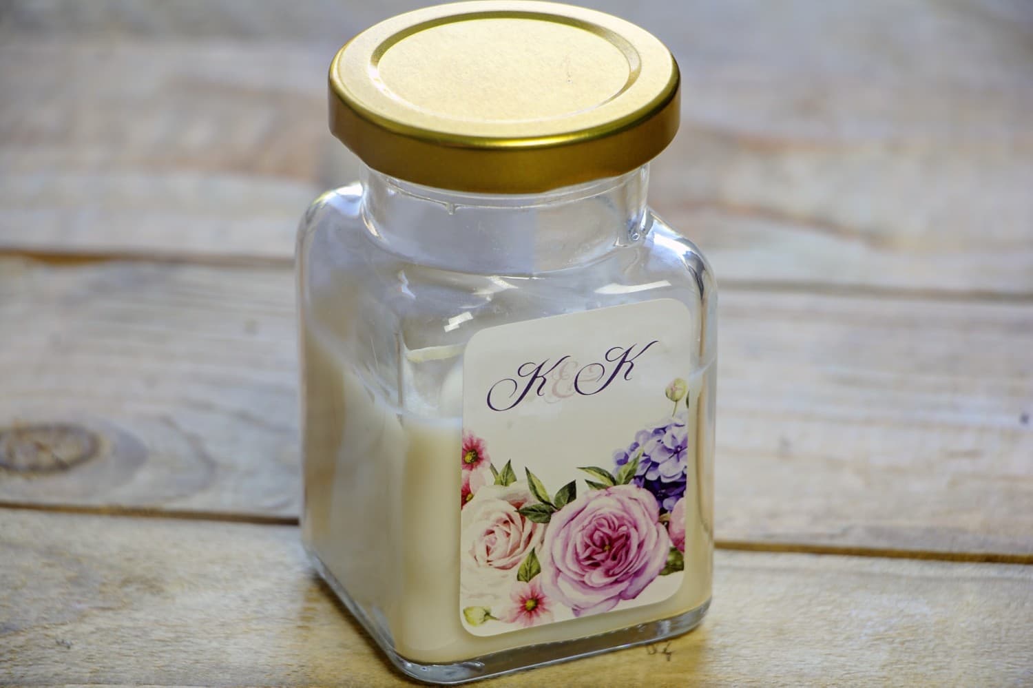 Vela de Soja Acuarela nº 17 – Detalle para Invitados con Motivo Floral