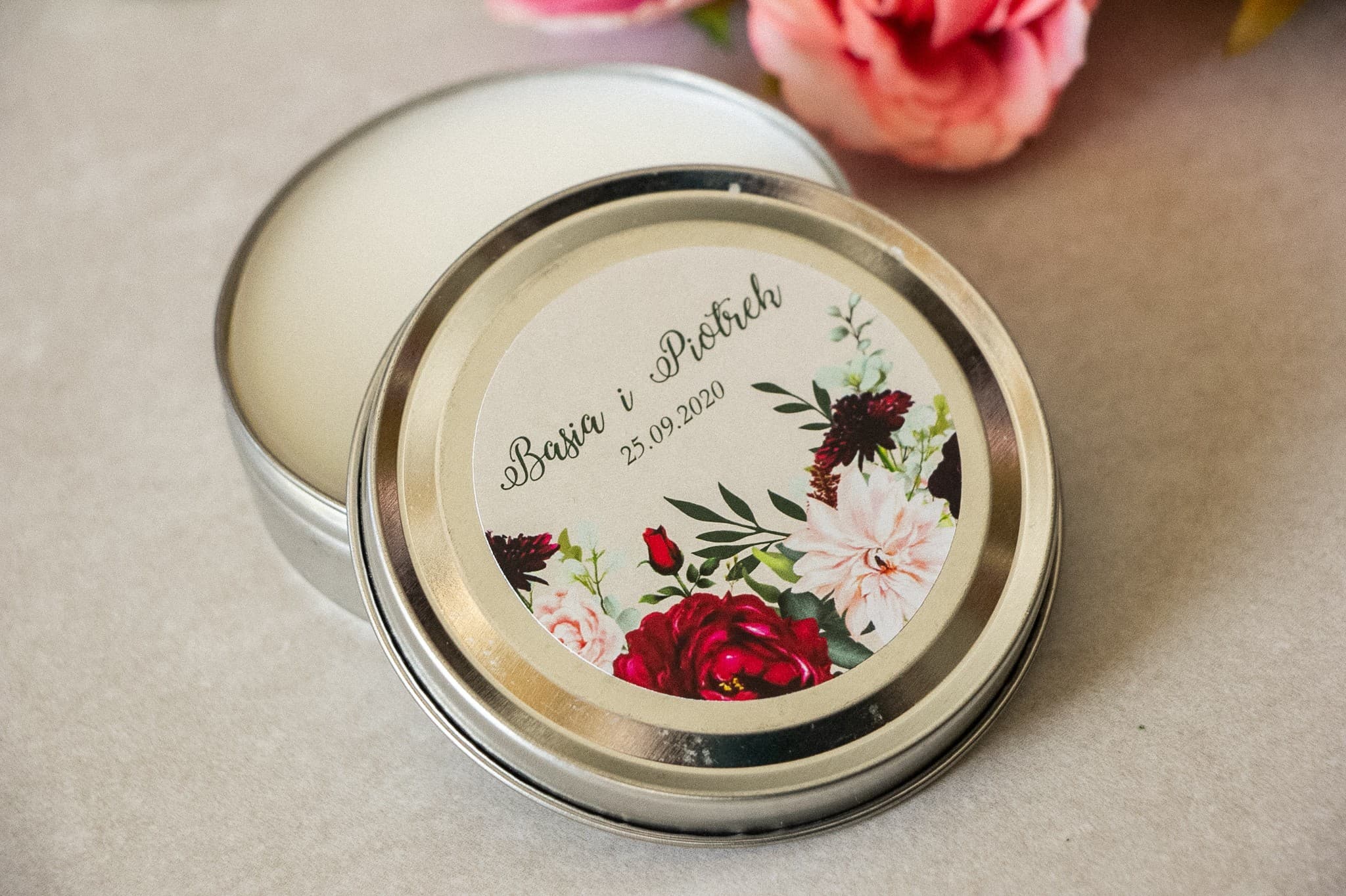 Vela aromática en lata con Dalias | Detalles para Invitados de Boda | Korani nº 4