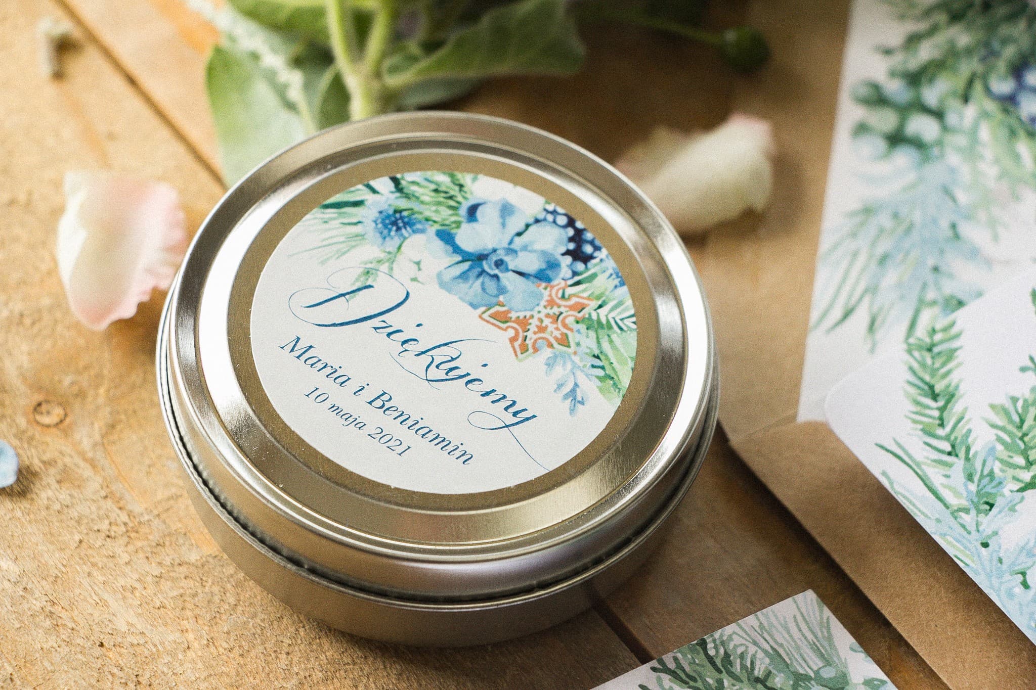 Velas Aromáticas Personalizadas con Algodón | Detalles para Invitados de Boda | Índigo nº 8