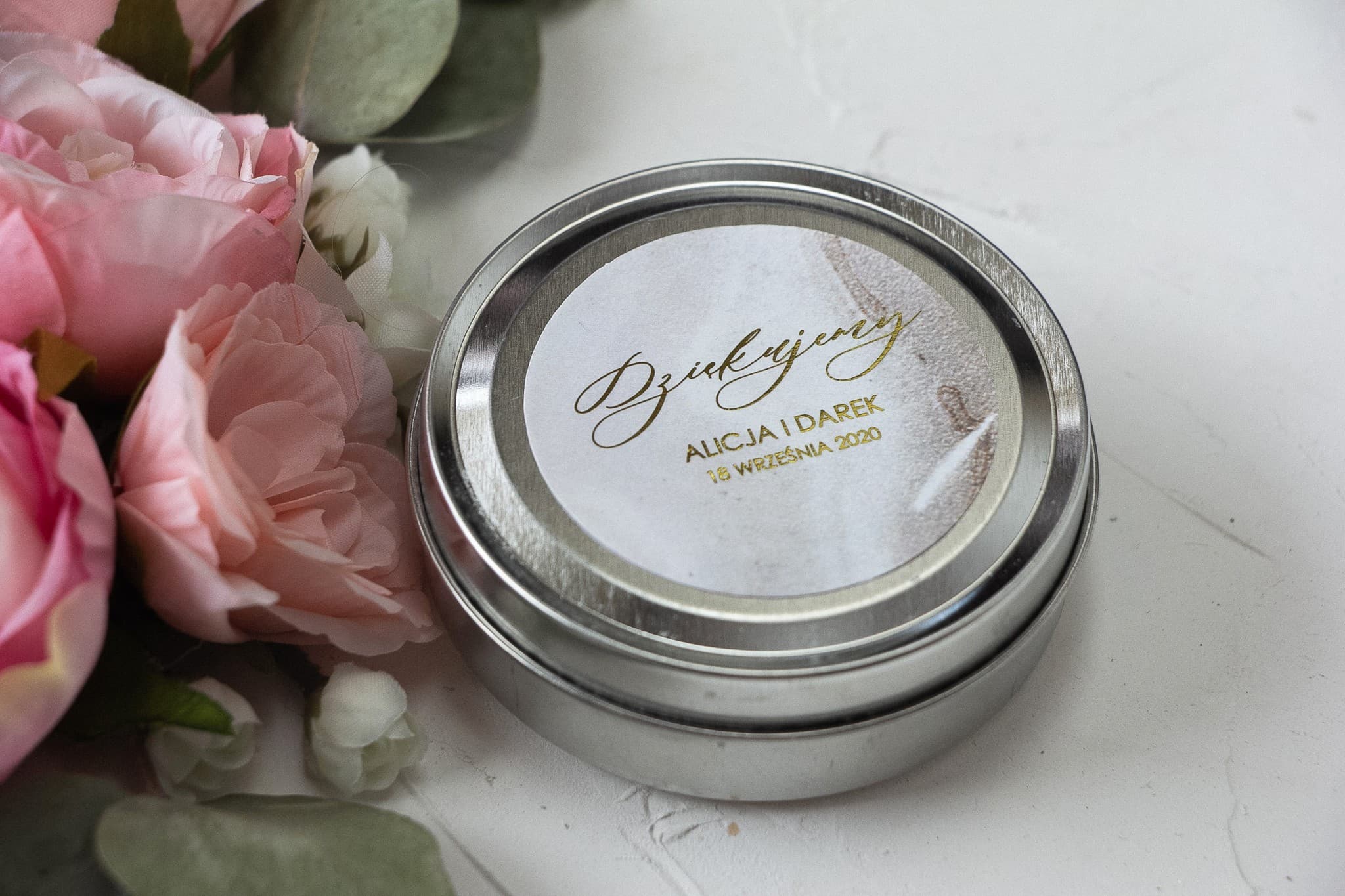 Velas Aromáticas Detalles para Invitados de Boda | Recuerdos con Etiqueta de Mármol y Dorado | Mármol nº 1