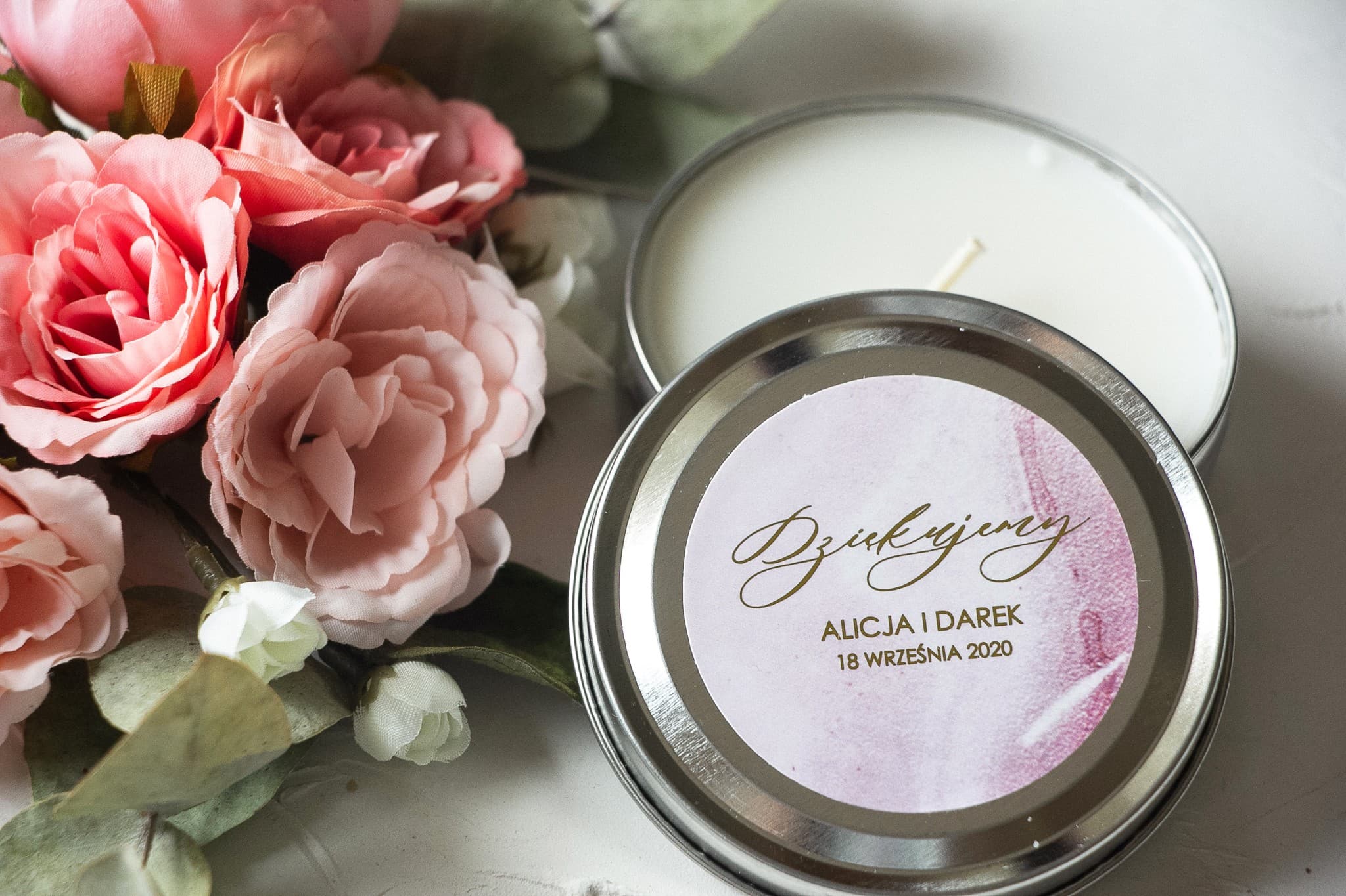 Velas Aromáticas Detalles para Invitados Mármol Rosa | Regalos de Boda Elegantes | Mármol nº 2