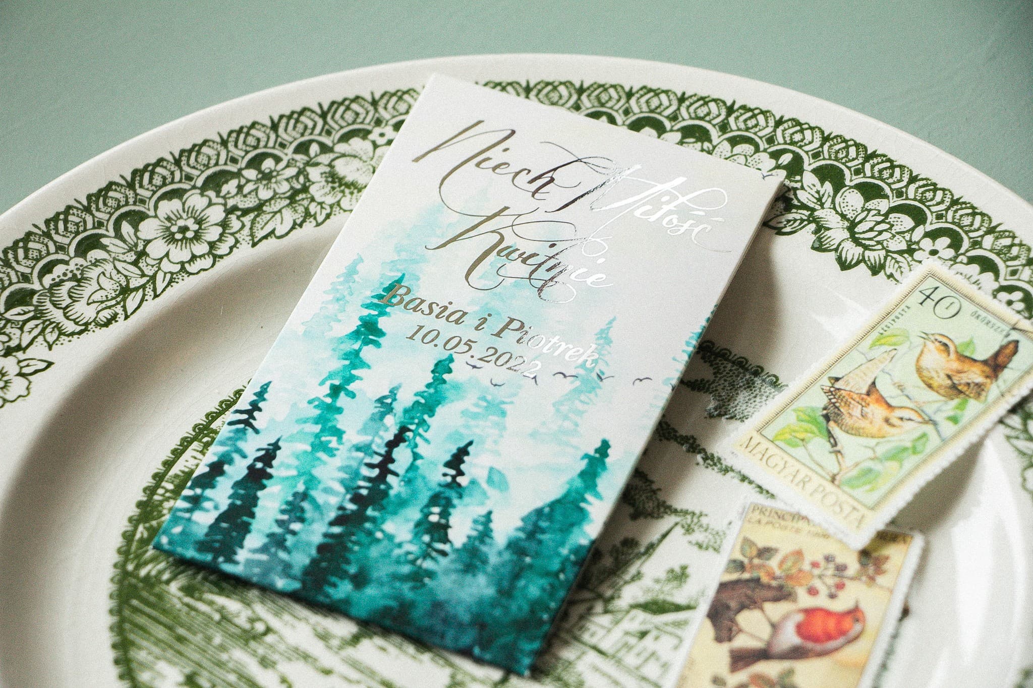 Gastgeschenke Vergissmeinnicht-Samen mit Aquarell und Silberfolie Pastell Nr. 7