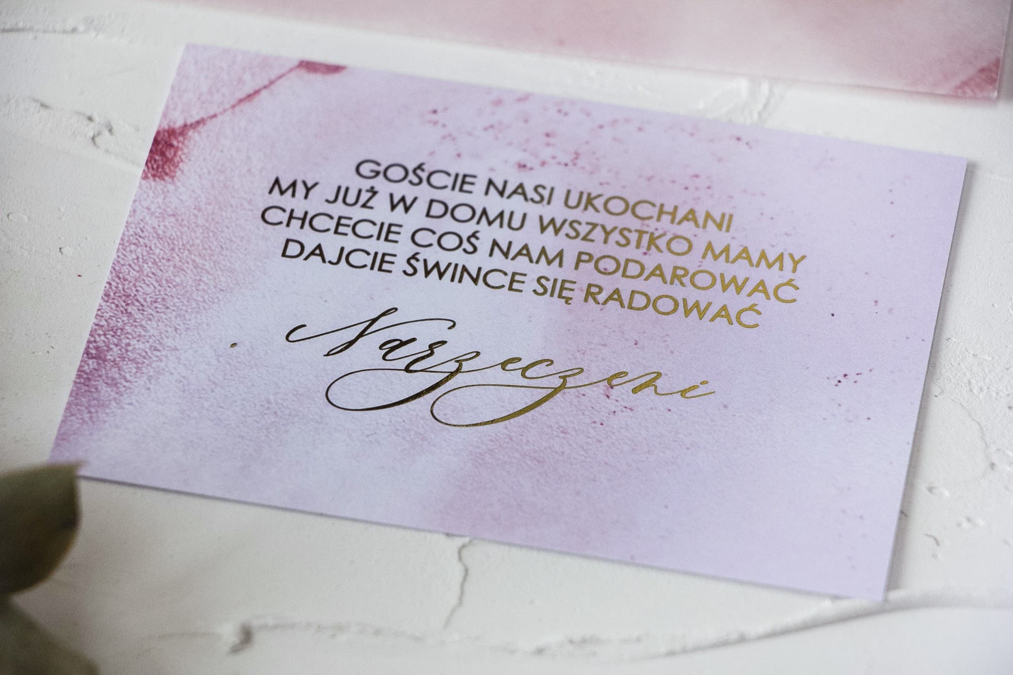 Vergoldete Beilegekarten für Hochzeitseinladungen Rosa Marmor | Karten für Geldgeschenke, RSVP | Marmurowe Nr. 2